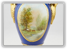 Doreen Craft - Blue Urn with Rural Scene