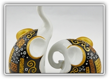 Sandra Bernaitis - Pair of Black and Gold Elephants